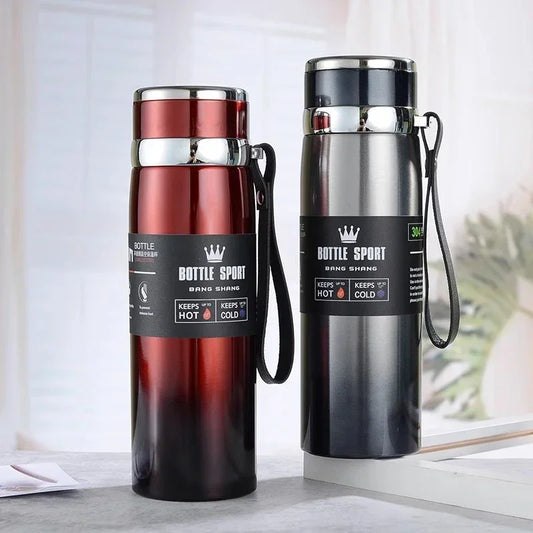 High-quality 1L thermal water bottle designed to keep drinks hot or cold for hours. Ideal for coffee, tea, and other beverages.