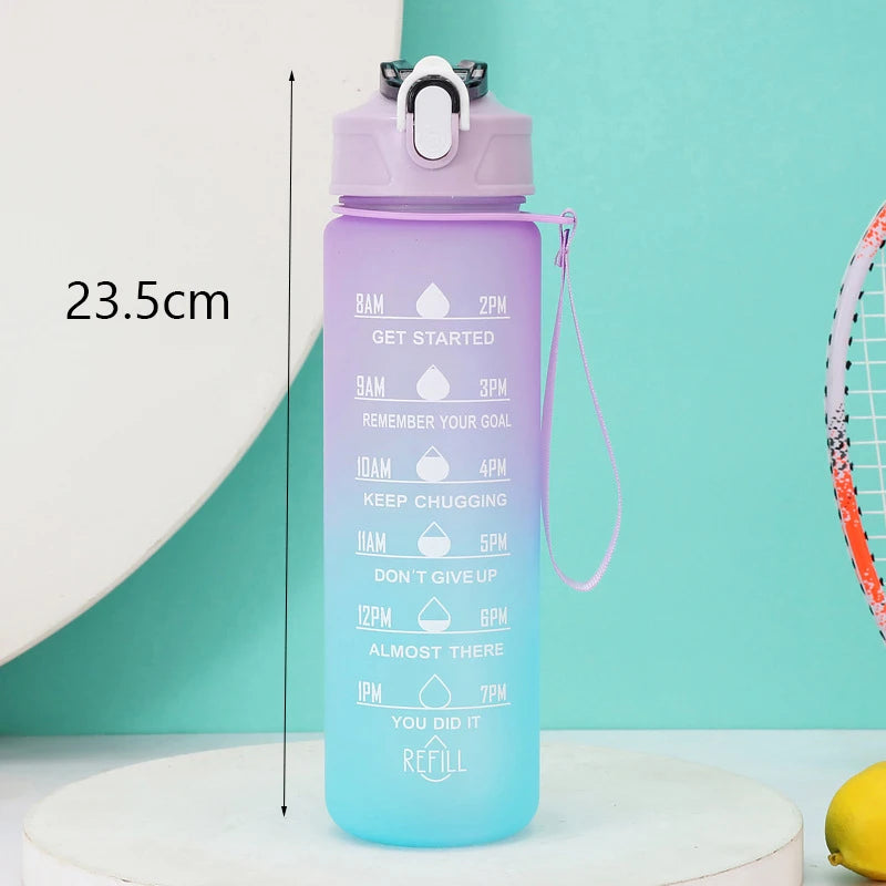 Stylish 2L water bottle with bounce cover and ergonomic handle, designed for easy drinking during workouts and travel.