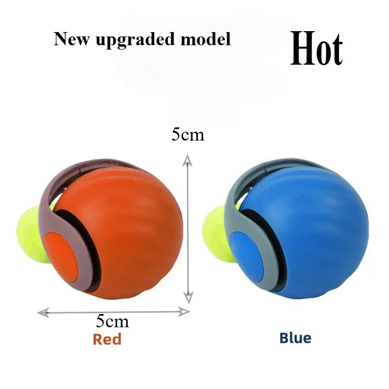 Cat actively playing with the automatic rolling toy ball, promoting exercise and mental stimulation.