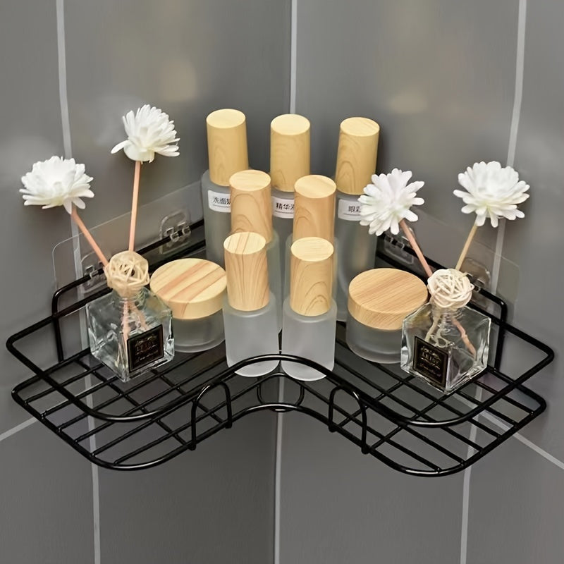 Detailed view of the high-quality, rust-resistant metal construction with smooth finish, perfect for securely storing toiletries.