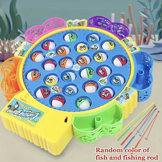 Detailed view of the spinning roulette wheel and brightly colored fish, making the game visually engaging and exciting for kids.