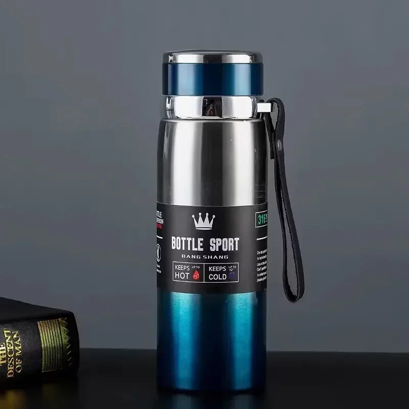 Stylish coffee thermos bottle with a vacuum seal that keeps beverages at the perfect temperature throughout the day.