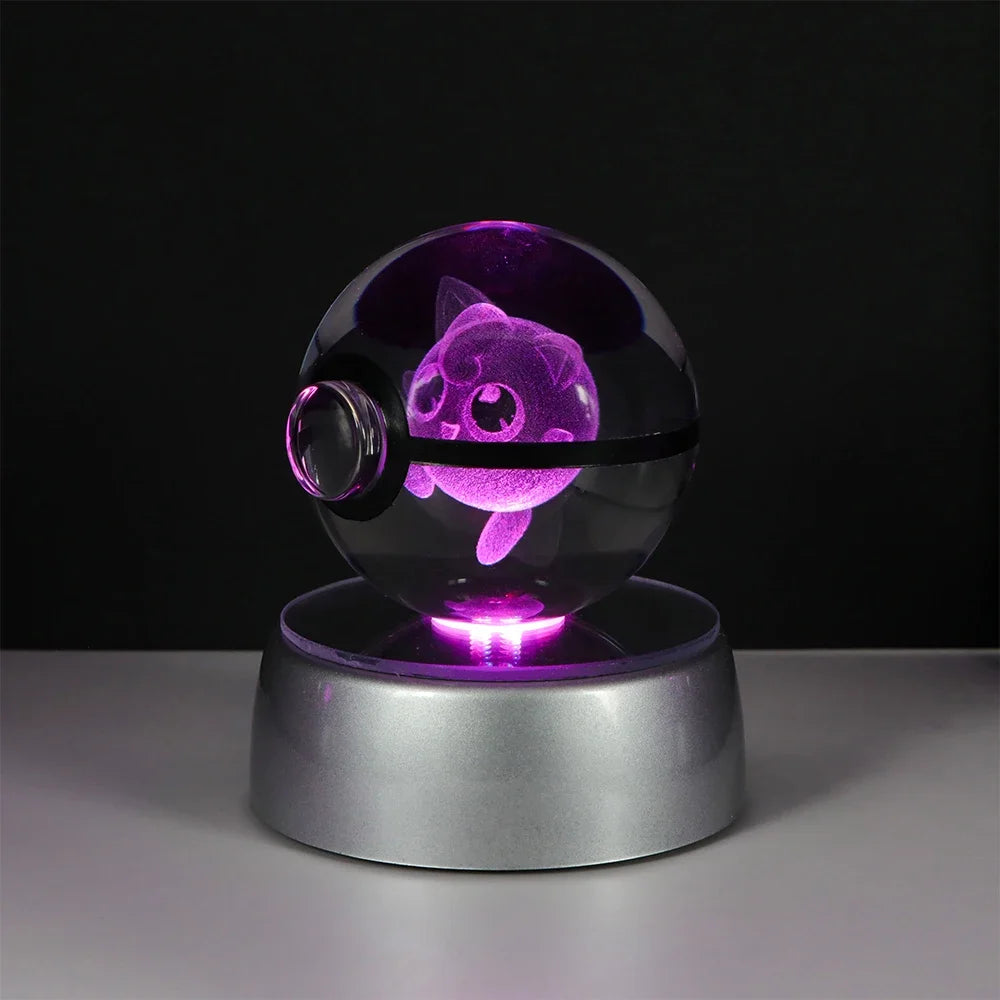 Eevee Pokémon LED crystal ball used as a soft night light for children’s bedrooms.
