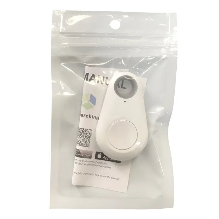 Mini GPS locator used for keys, wallets, pets, and backpacks, showing versatility and convenience.