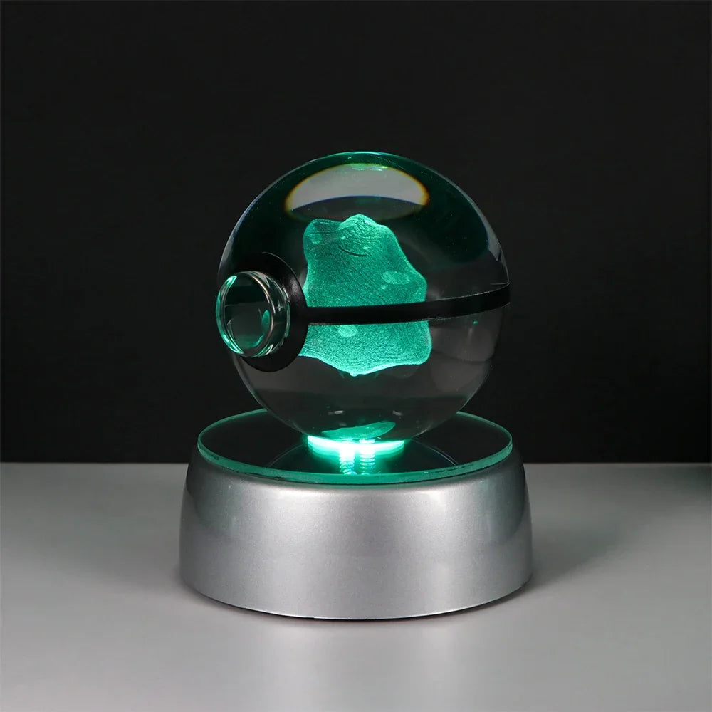 Pokémon Gengar LED crystal ball night light featuring soft color-changing LED effects.