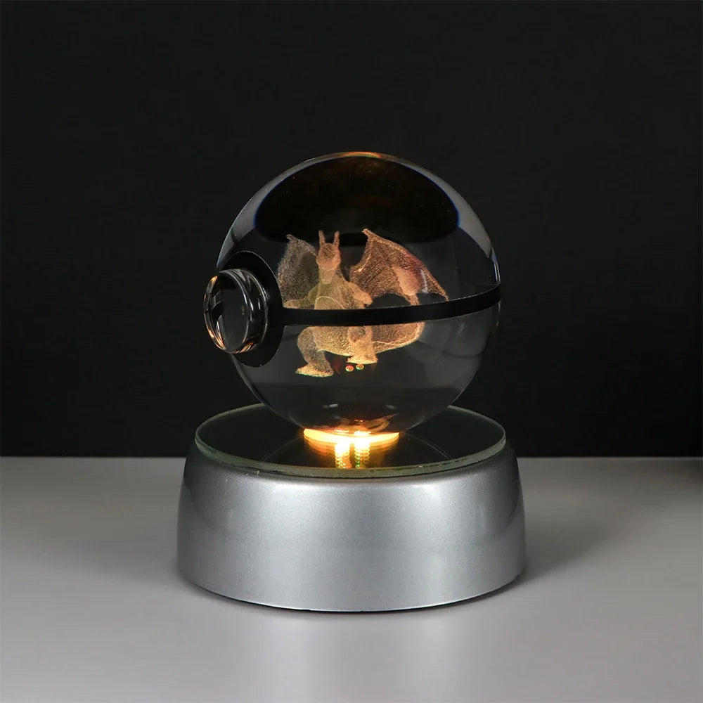 Gengar Pokémon LED crystal ball night light featuring multicolor light effects for decoration.
