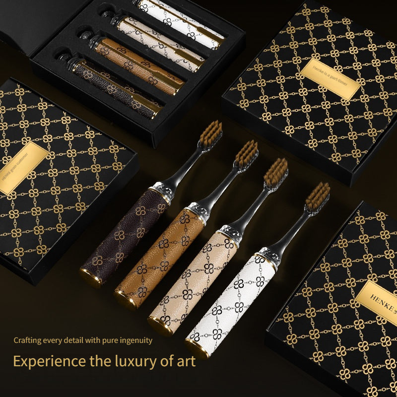 The toothbrushes come in a beautifully designed premium gift box, making them an ideal choice for personal oral care or gifting on special occasions.