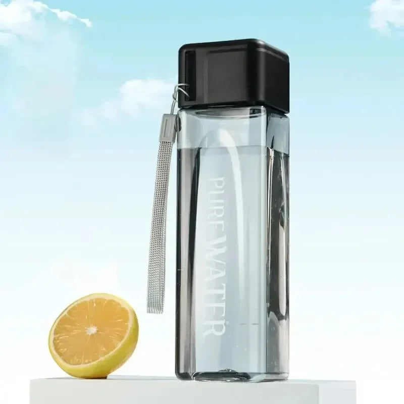 Lightweight square sports water bottle, durable and portable, designed for gym, travel, and everyday use.