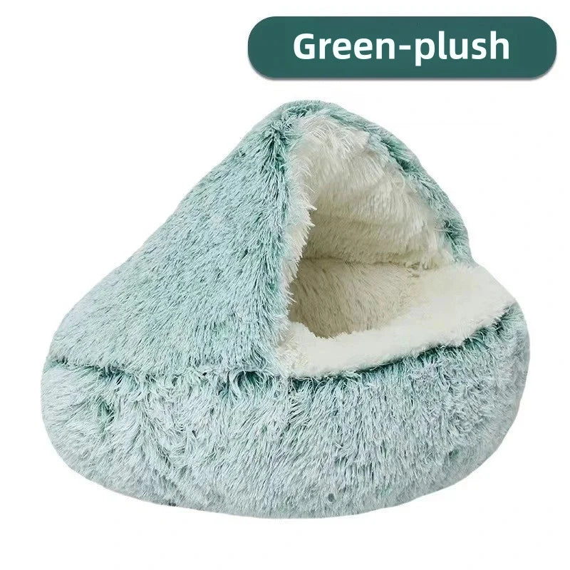 Luxury plush pet bed providing warmth, comfort, and relaxation for small pets and kittens.