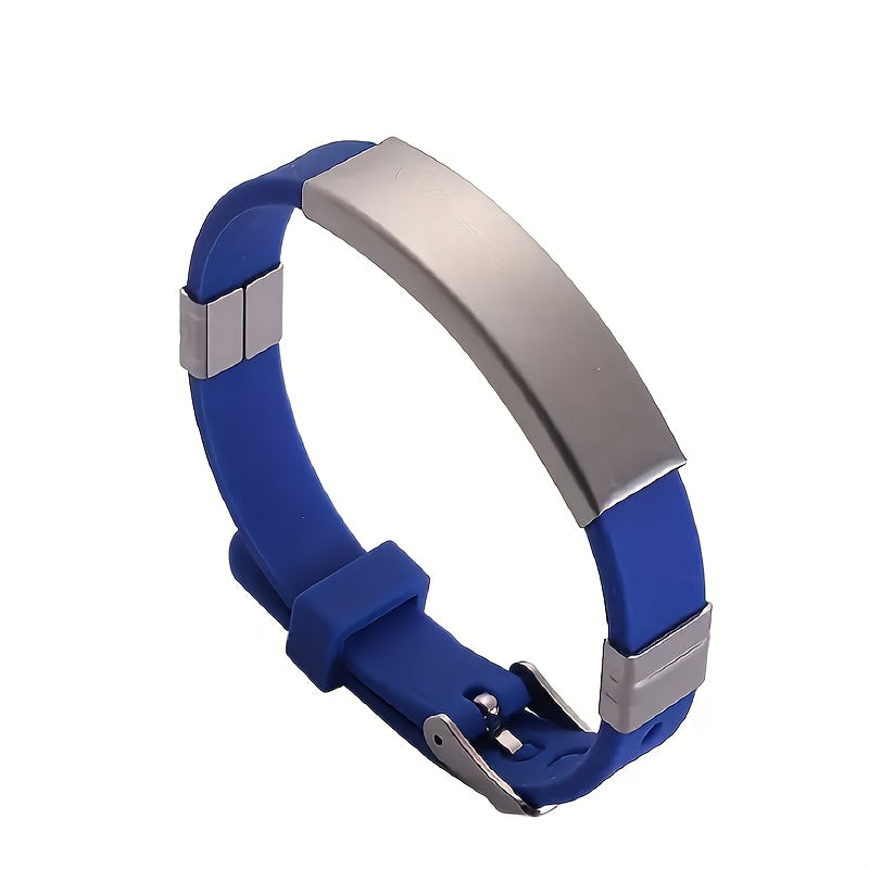 Personalized men’s bracelet and watch set with custom engraving, designed for Father’s Day or any special celebration.