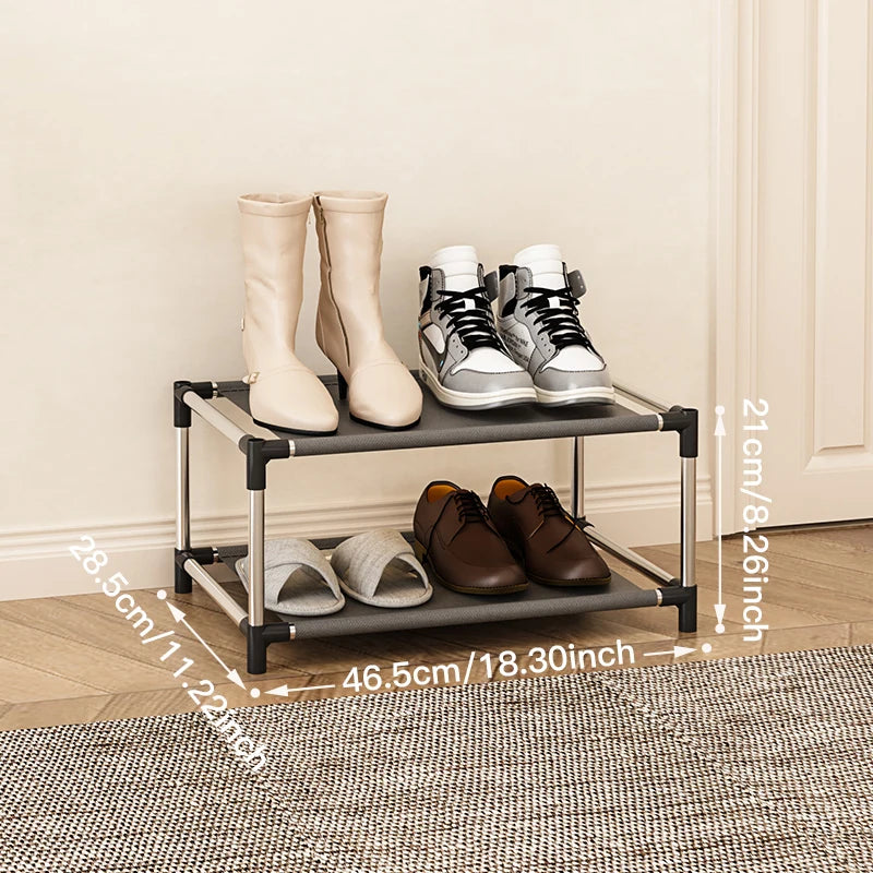Stylish black shoe rack ideal for hallways, entryways, and living rooms, combining practicality with modern home décor.