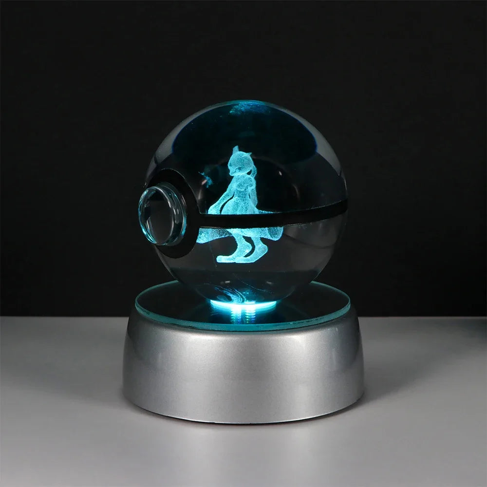 Pokémon Pikachu LED crystal ball with a sleek display stand, adding a modern anime-inspired touch.
