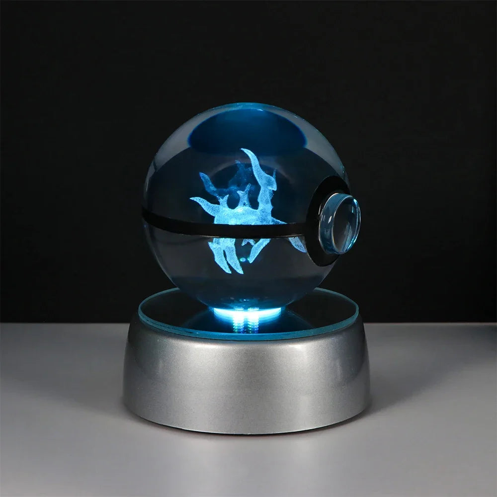 Cute Pikachu LED crystal ball night light for kids’ bedrooms, adding charm and soft illumination.