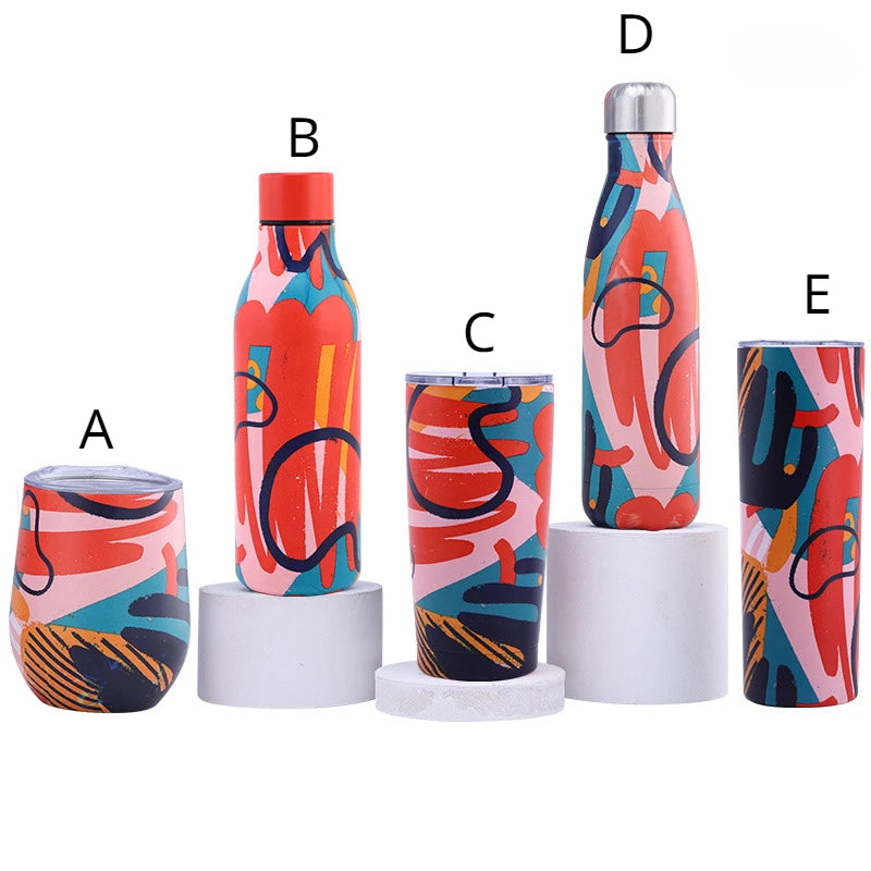 Portable stainless steel insulated tumbler with leak-proof design, suitable for coffee, tea, and water storage.