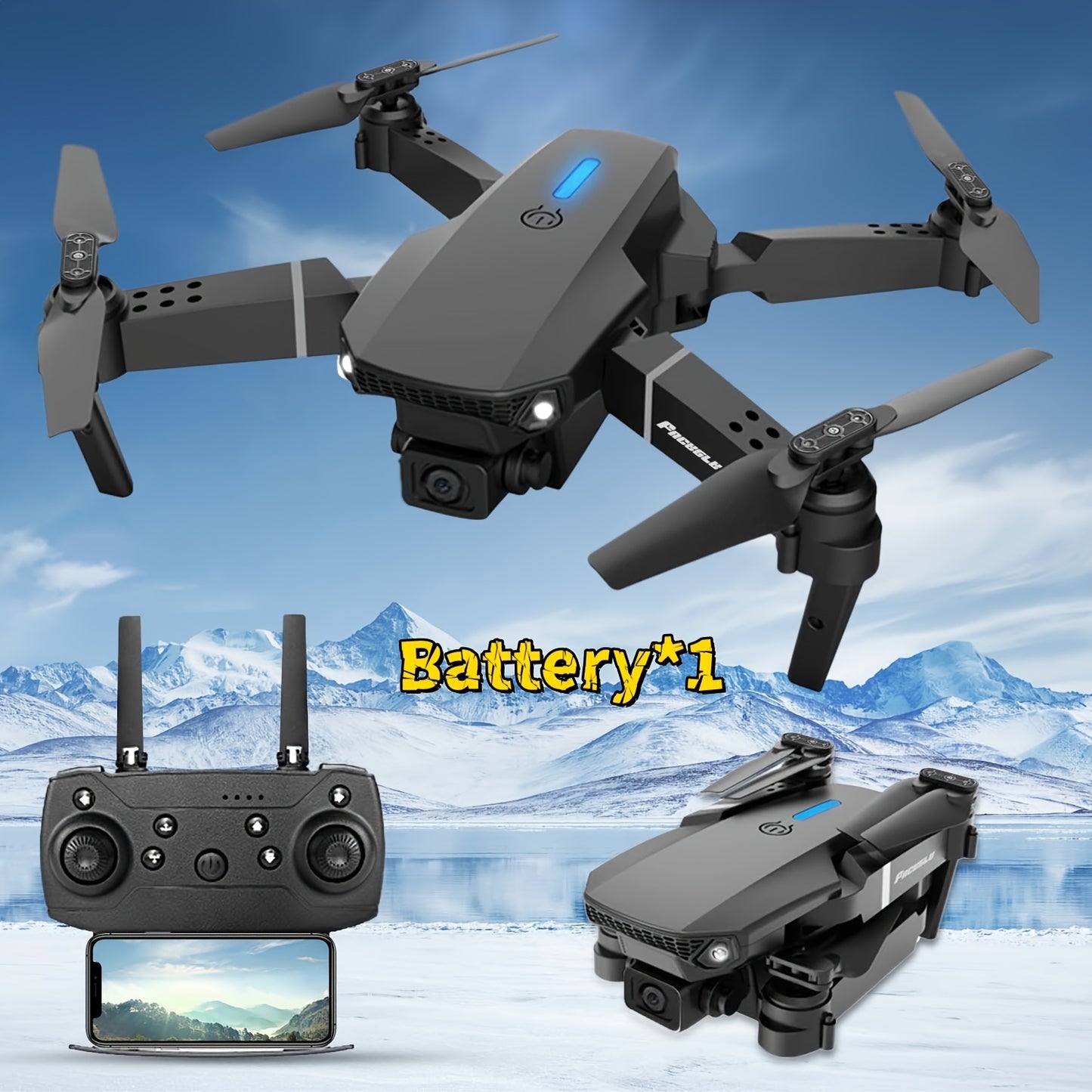 Intuitive remote control and smartphone integration make flying the E88 easy, even for beginners—capture, control, and explore from anywhere.