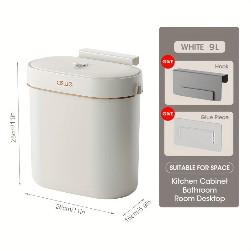 The sleek and compact design makes this trash can a perfect fit under countertops or inside cabinets, saving floor space and enhancing the look of your kitchen or office.