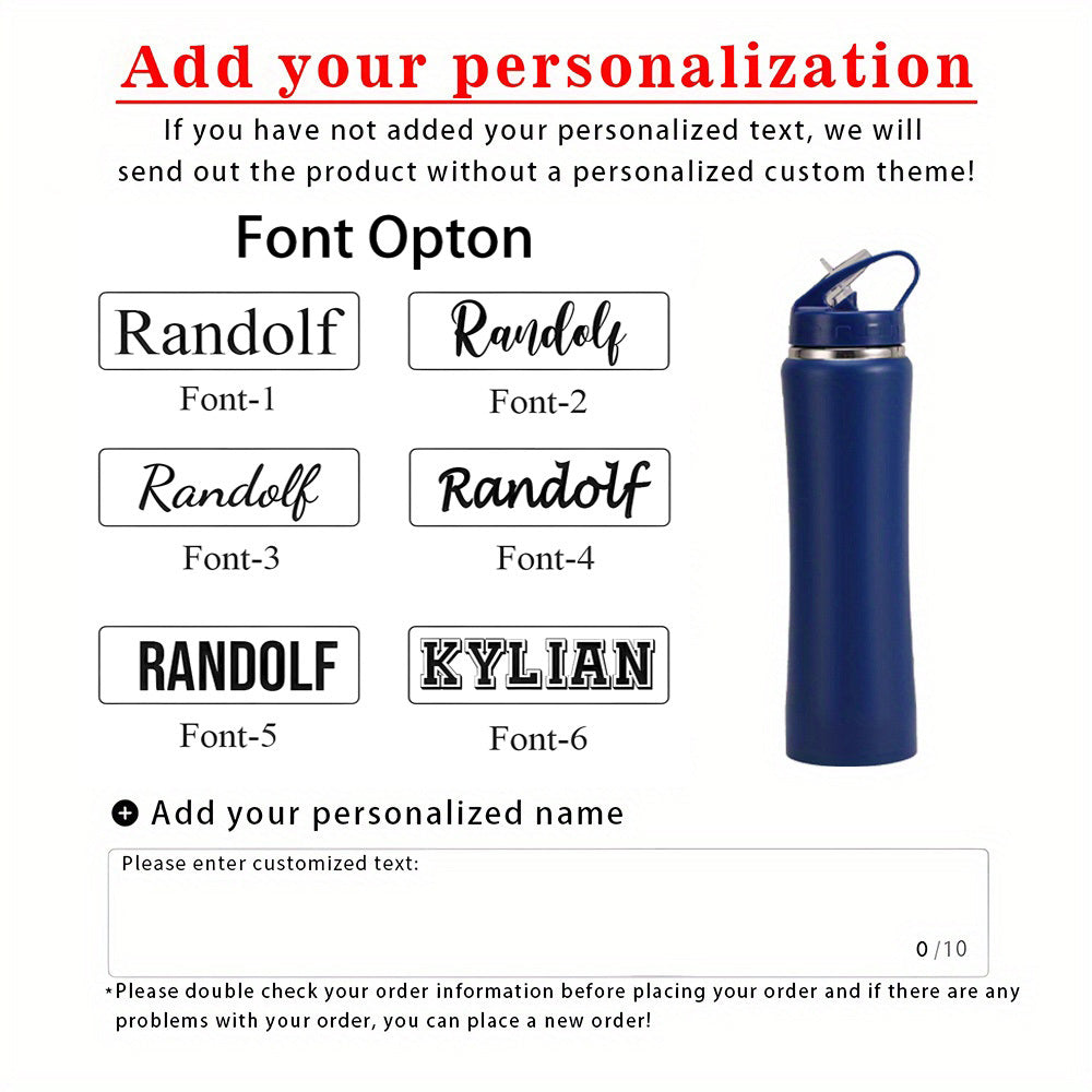 Personalized water bottle placed in a bike holder, perfect for cycling
