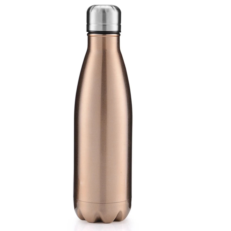 DIY vacuum thermos bottle with personalized logo option for schools or business gifts.