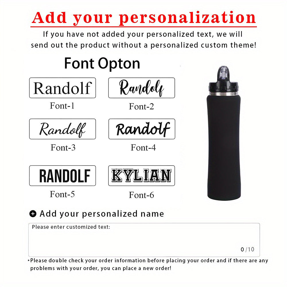 Custom water bottle in gift-ready packaging, ideal for birthdays or holidays