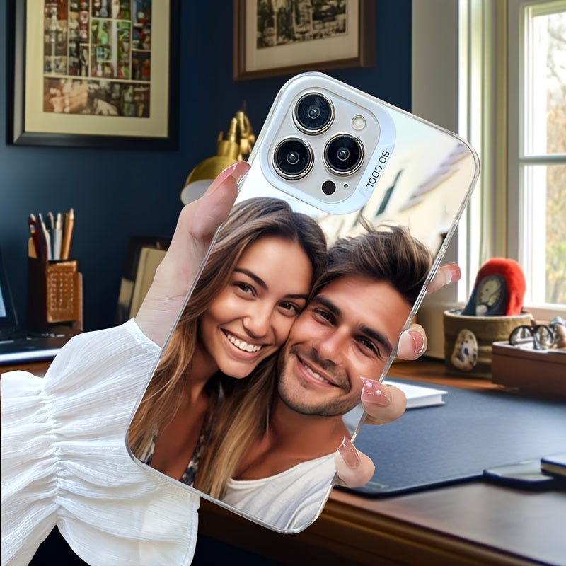 Custom phone case showcasing lens heightening protection for iPhone