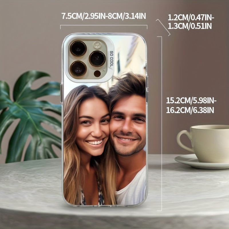 Personalized couple photo case placed on iPhone 11 Pro Max