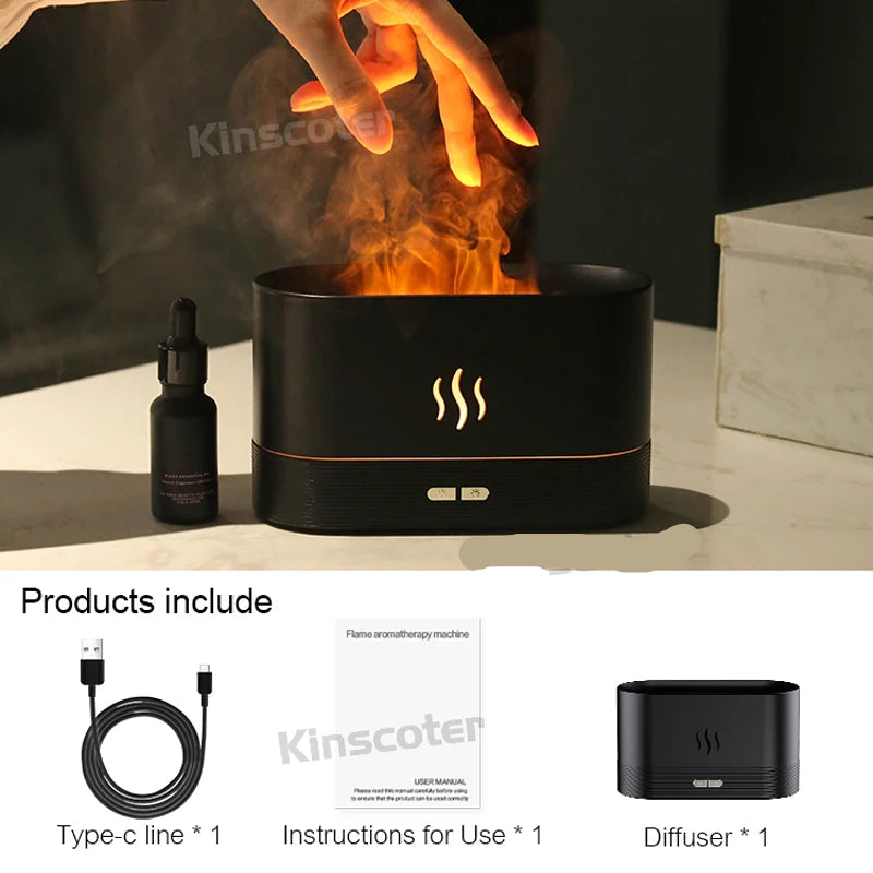 KINSCOTER Aroma Diffuser | Ultrasonic Cool Mist & LED Flame