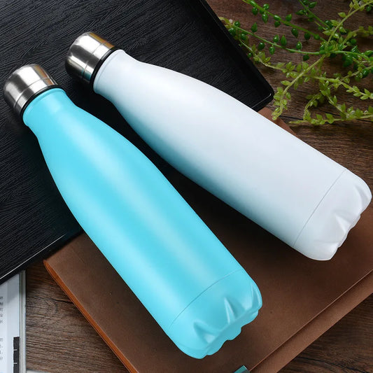 Custom engraved stainless steel water bottle, perfect for students and gifts.
