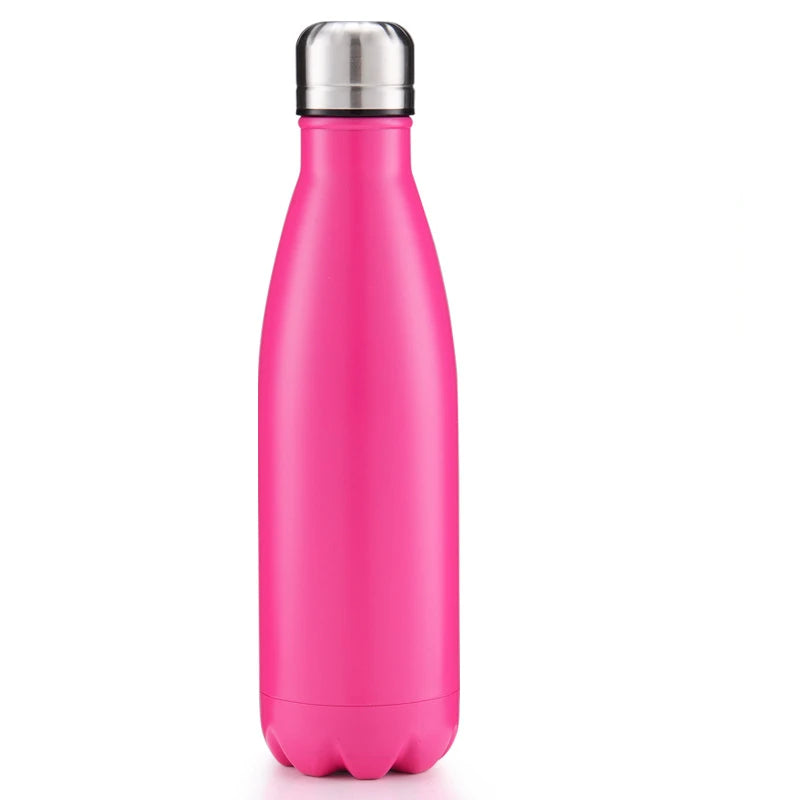 Person holding custom vacuum-insulated water bottle, perfect for daily hydration.