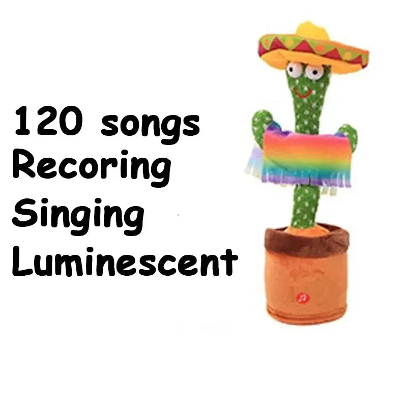 Fun rechargeable dancing cactus toy for babies and toddlers, providing music, glowing lights, and interactive entertainment.