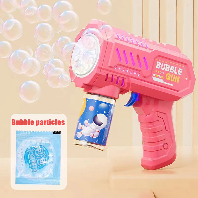 Easy-to-use automatic bubble gun toy, perfect for kids’ parties, beach outings, and outdoor entertainment.