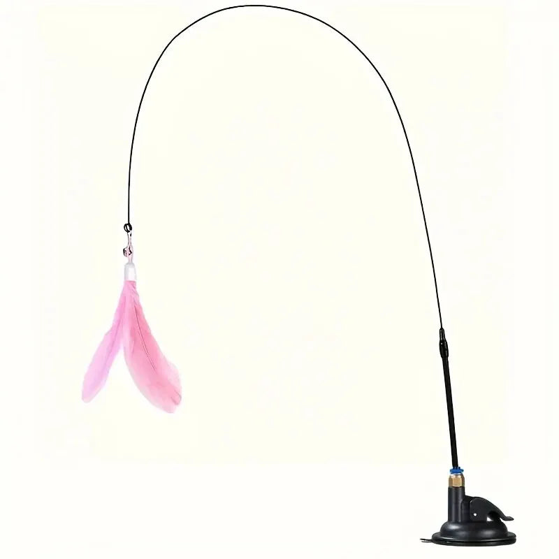 Cat Teaser Toy with Suction Cup Pole – Long pole with suction cup for interactive play and endless entertainment for your cat.

