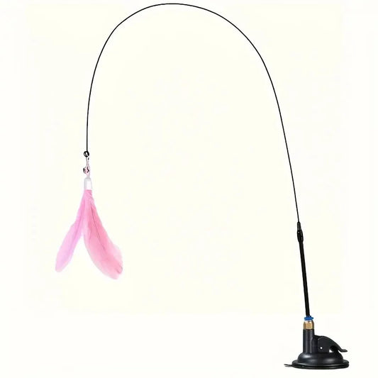 Cat Teaser Toy with Suction Cup Pole – Long pole with suction cup for interactive play and endless entertainment for your cat.

