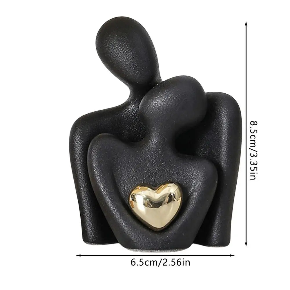 Abstract couple ceramic figurine, perfect for home decoration and modern decor.