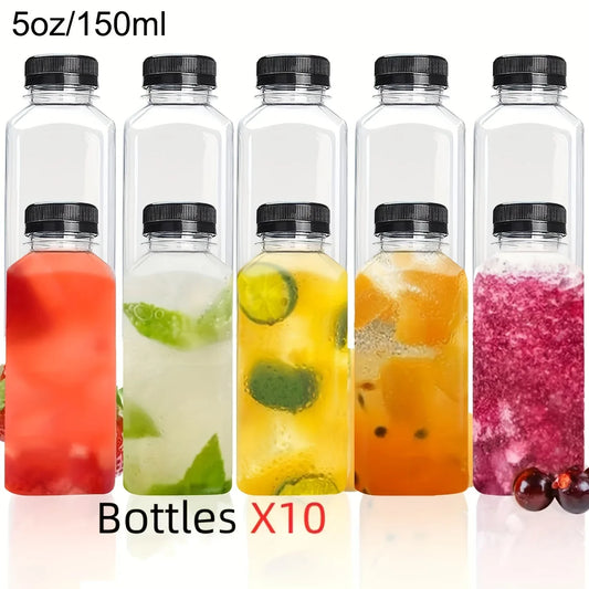 et of leak-proof clear plastic juice bottles, perfect for storing juices, smoothies, milk, and homemade drinks.