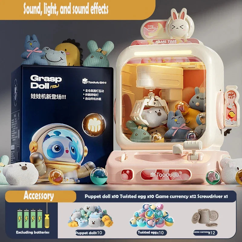 DIY doll claw machine beautifully packaged as a perfect Christmas or birthday gift for children.