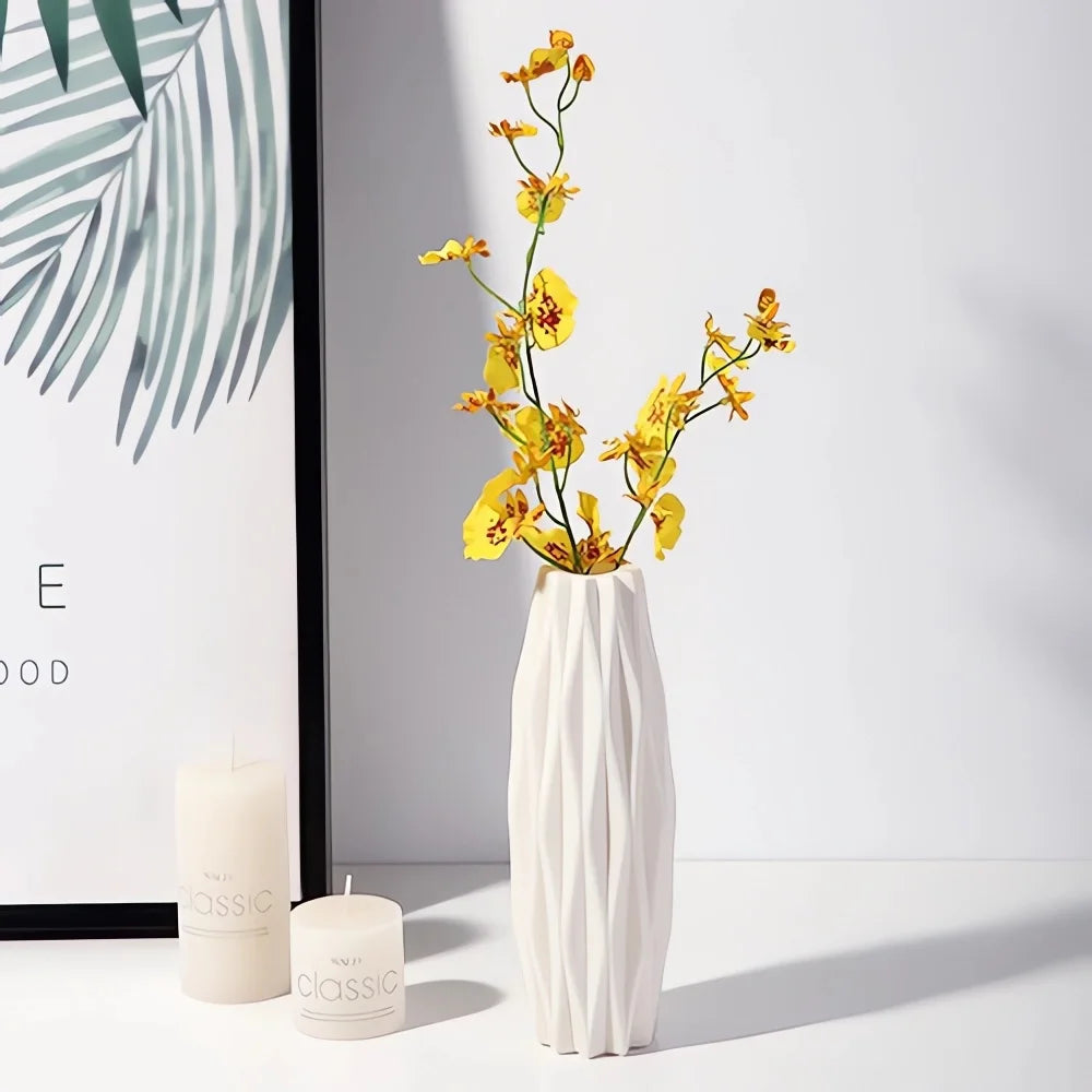 Durable decorative plastic vase designed for modern homes, perfect for floral displays and creative styling.
