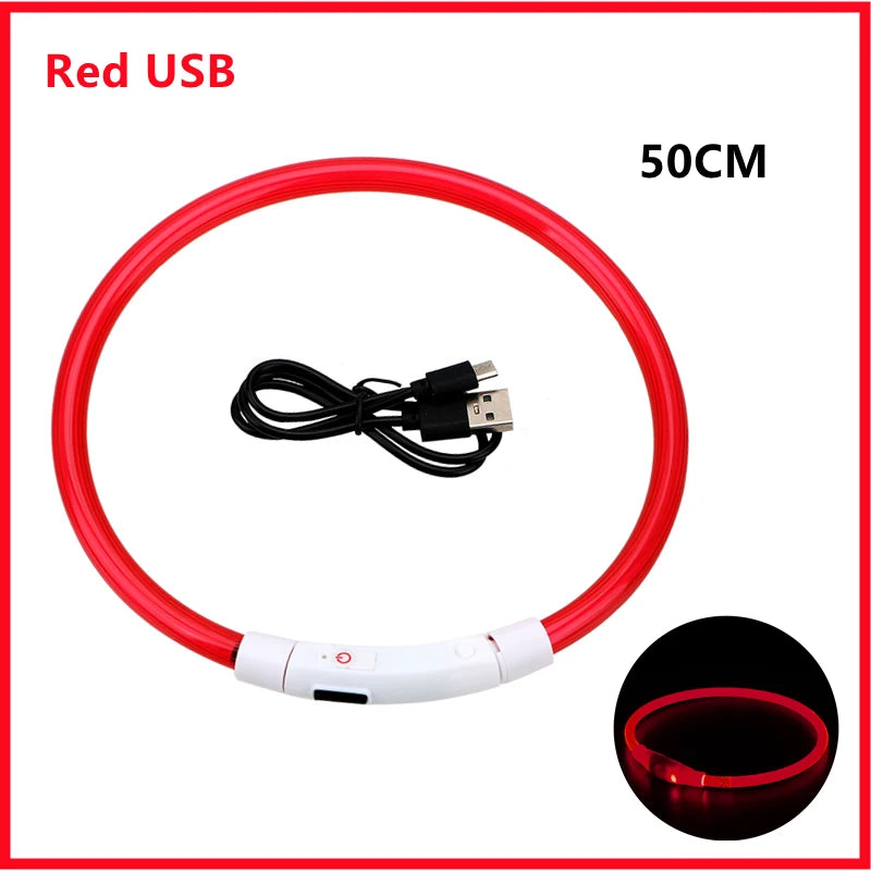 Durable USB LED pet collar, designed for repeated use, adjustable fit, and long-lasting night visibility.
