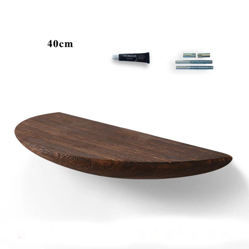  Hanging Wooden Wall Shelf – Modern semicircle shelf designed for space-saving storage and elegant display in living rooms or bedrooms.

