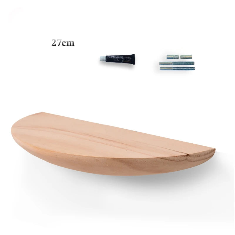 Home Decoration Wooden Semicircle Shelf – Adds a stylish touch to any wall while offering storage for books, plants, or small decor pieces.