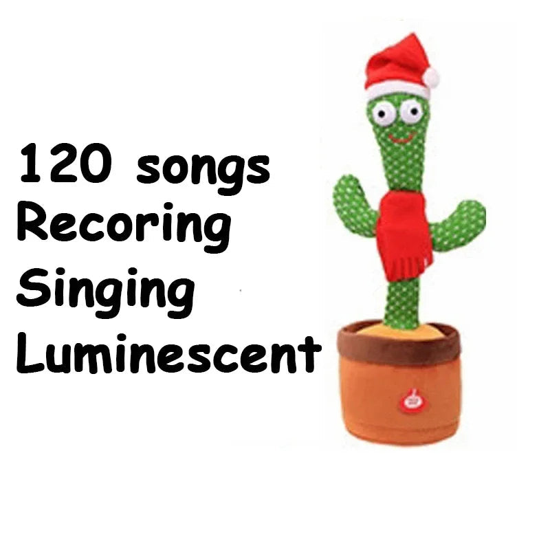 Educational and entertaining dancing cactus toy designed to engage babies with glowing lights, songs, and sound imitation.