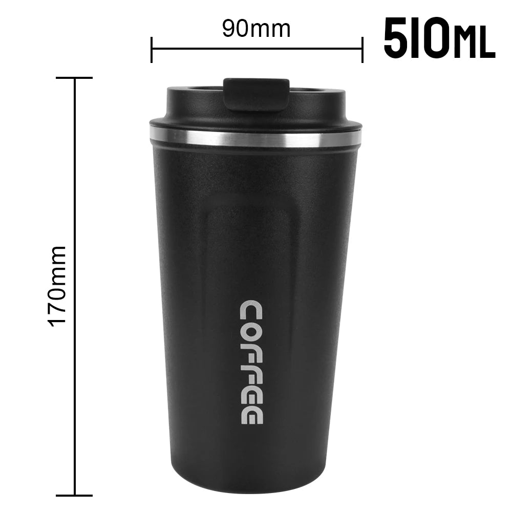 Leak-Proof Thermo Mug – A stainless steel coffee mug designed to prevent spills, ideal for travel, car use, and outdoor activities.

