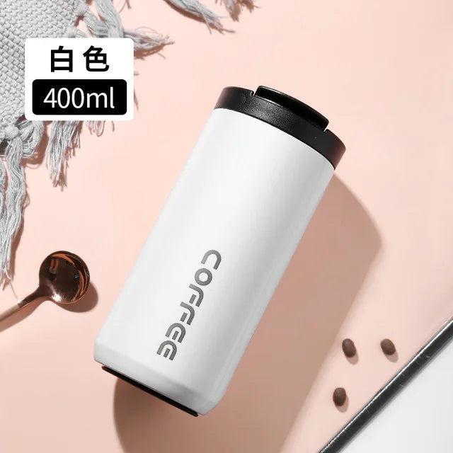 Leak-proof thermal coffee mug made of stainless steel, perfect for work, gym, and outdoor use.