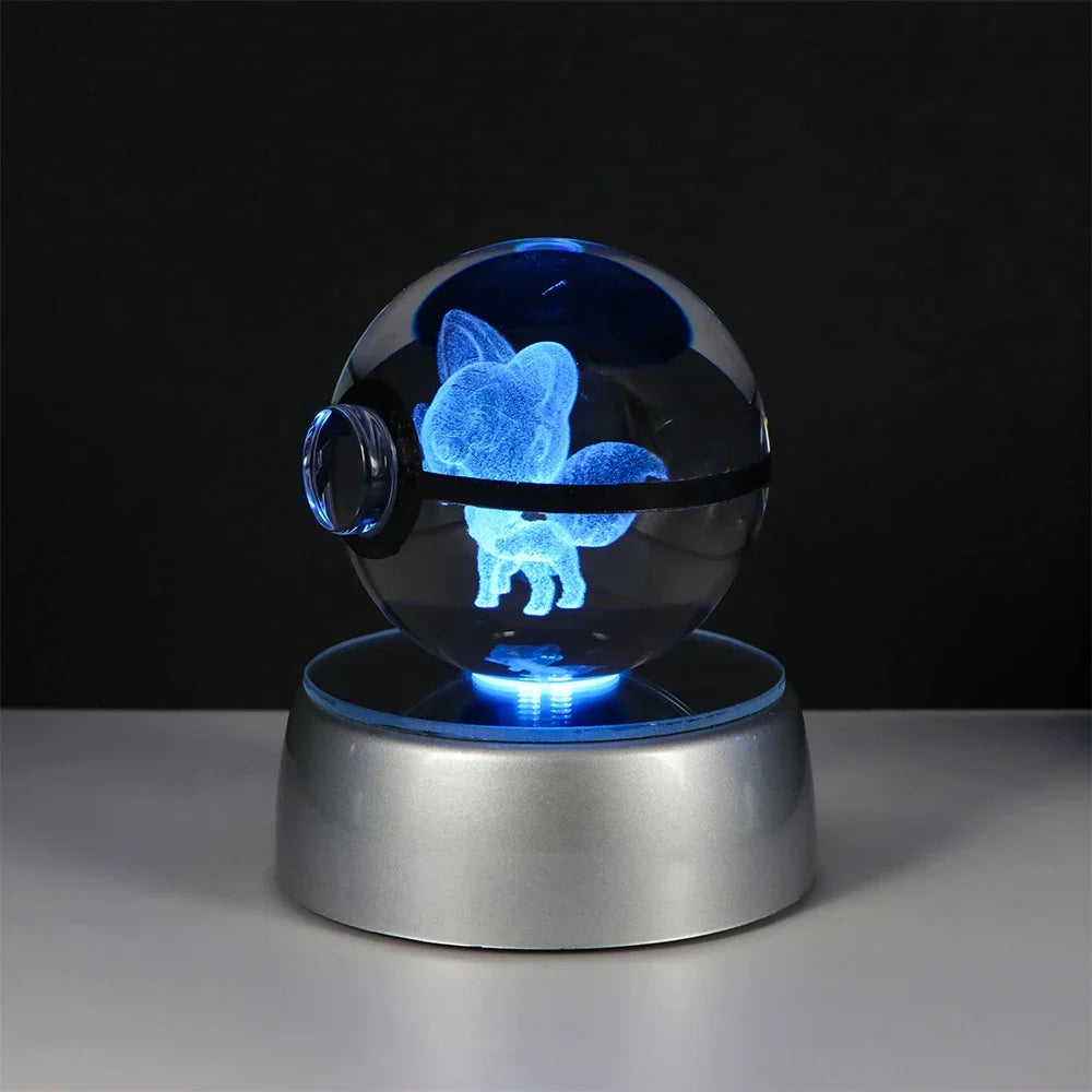 Pokémon Mewtwo LED crystal ball featuring dynamic multicolor LED lighting effects for ambiance.