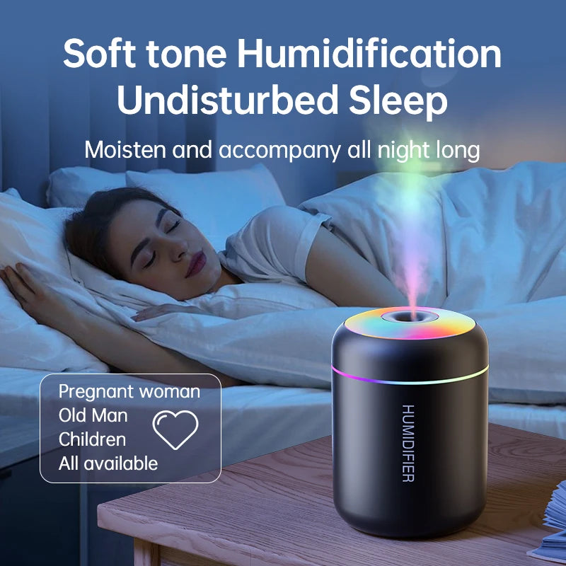 80ML USB aroma diffuser with LED lights, creating a relaxing and soothing ambiance.