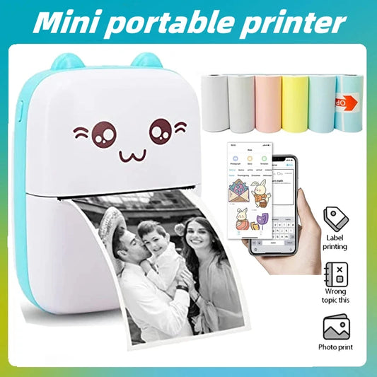 Print anytime, anywhere with this 58mm mini thermal printer. Featuring wireless Bluetooth connectivity, it's compatible with Android & iOS devices. Ideal for photo printing, labels, notes, and receipts, this pocket-sized printer is perfect for home, office, and travel use.
