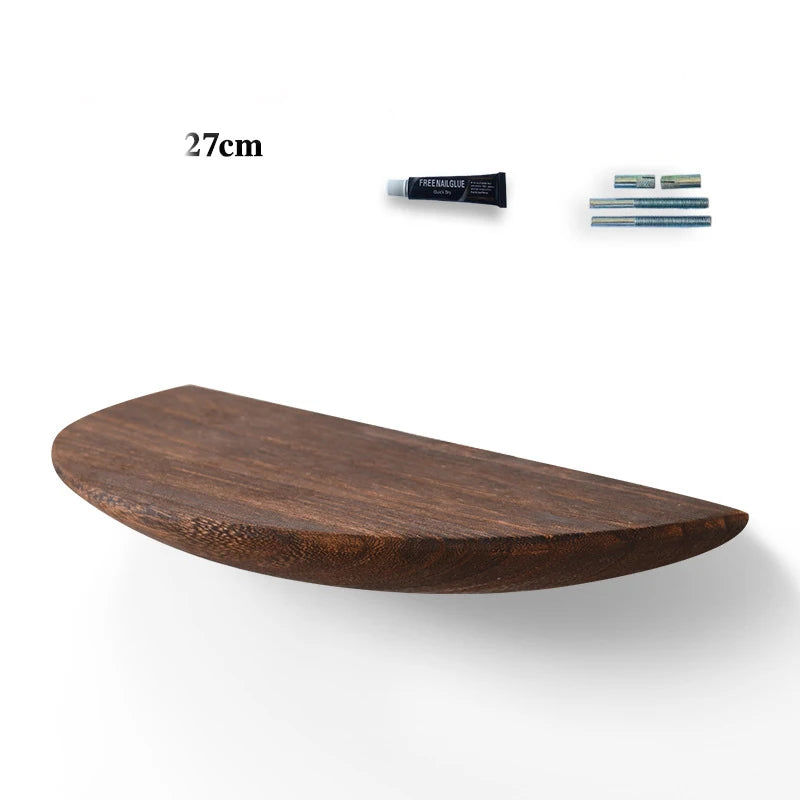 Modern Wooden Semicircle Wall Shelf – Perfect for minimalistic home decor, providing both function and style for your living space.