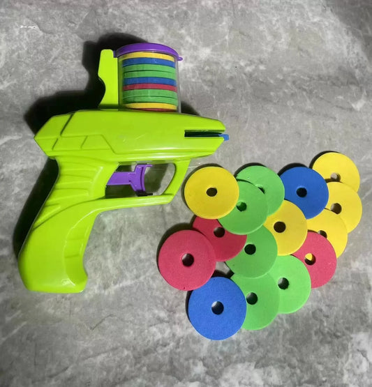 Parent-Child Interactive Foam Disc Gun Toy for Fun and Active Play Outdoors.