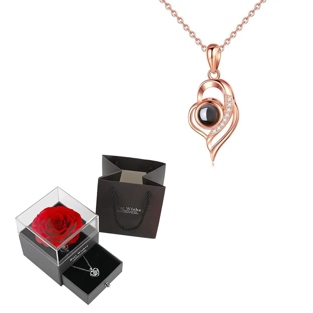 Romantic heart-shaped necklace with elegant design, perfect for gifting your girlfriend on anniversaries and birthdays.