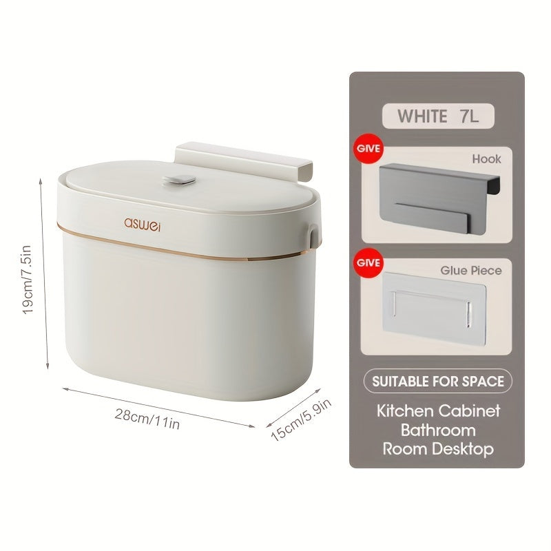 The side profile highlights the polished finish and airtight odor-sealing lid, ensuring a clean and fresh kitchen or bathroom environment while maintaining modern aesthetics.