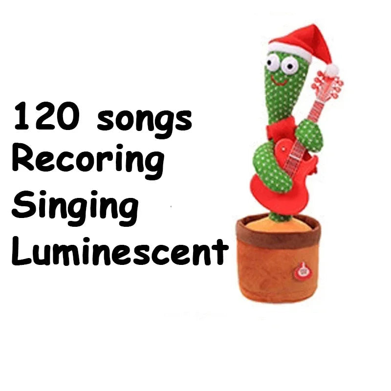 Funny singing and dancing cactus plush toy with recording and glowing features, perfect for children’s gifts and sensory fun.